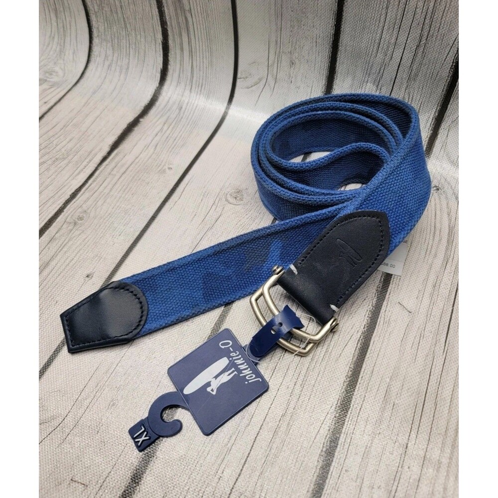 Johnnie-O Washed Camo Namoflauge Belt Denim Navy Blue Men's XL US Made JMBL1530